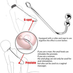 Stainless Steel Anal Hook Fetish Bondage Hook Sex Toys Steel Anal Plug Rope Hook Bondage With Smooth Anal Ball Sex Games Unisex Fetish Toy For Couple Lovers (2 Anal Balls)