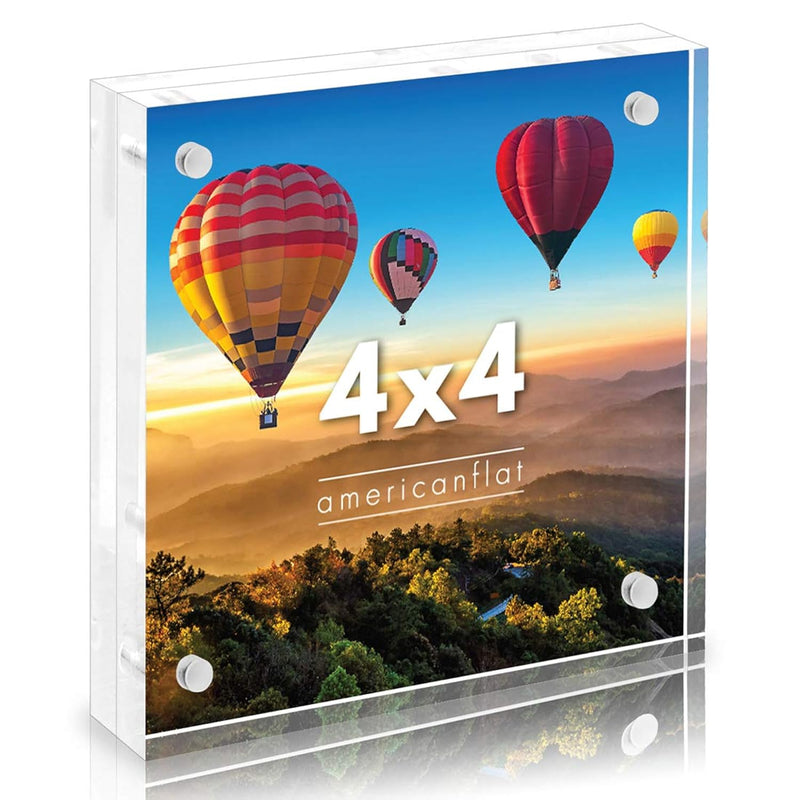 4X4 Acrylic Picture Frame - Clear Picture Frame With Magnetic Corners - Acryli