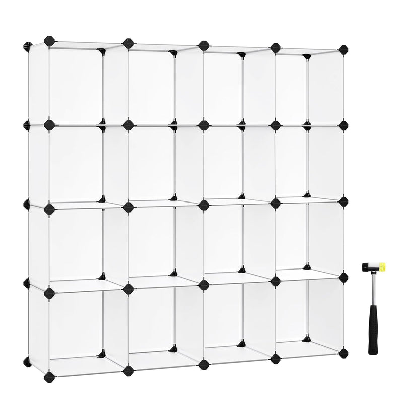 Cube Storage Organizer, Set Of 16 Plastic Cubes, Book Shelf, Closet Organizers A