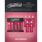 Goodhead - Oral Delight Gel Variety Pack - French Vanilla, Cotton Candy, Blue Raspberry, Peach, Pineapple - 5 X 1 Oz. (5 X 28 G)