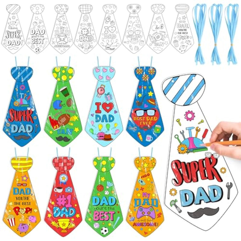 Father's Day DIY Tie Craft Kit for Kids - Dad's Special Gift Idea