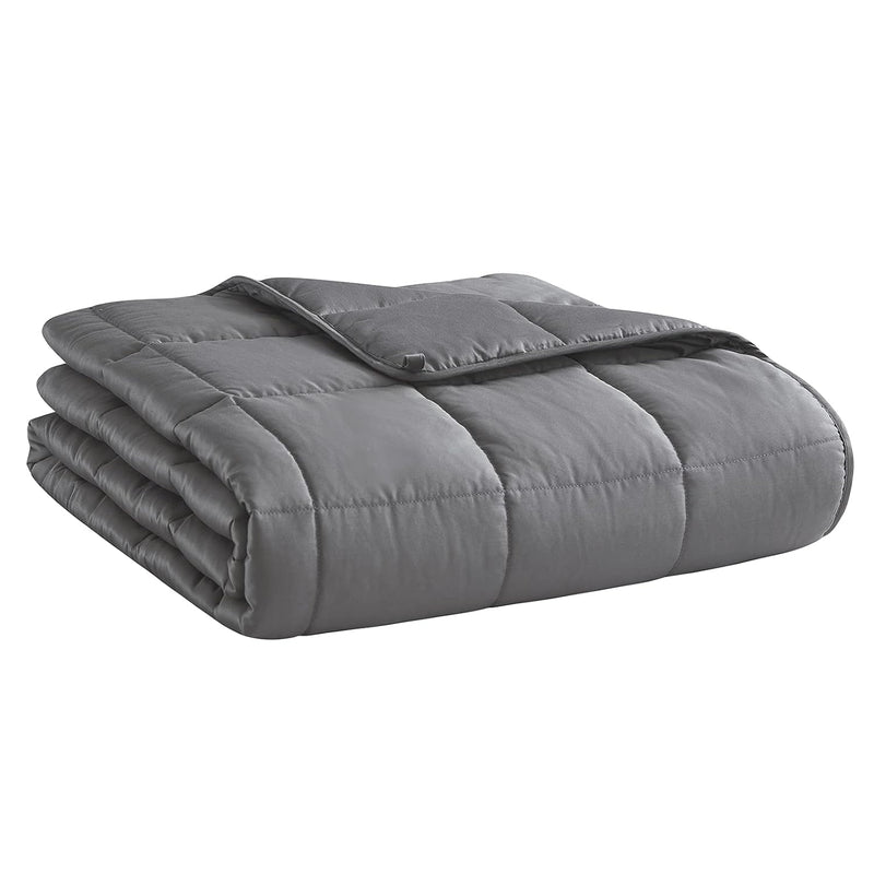 Weighted Blanket (Dark Grey,48"X72"-15Lbs) Cooling Breathable Heavy Blanket Mi