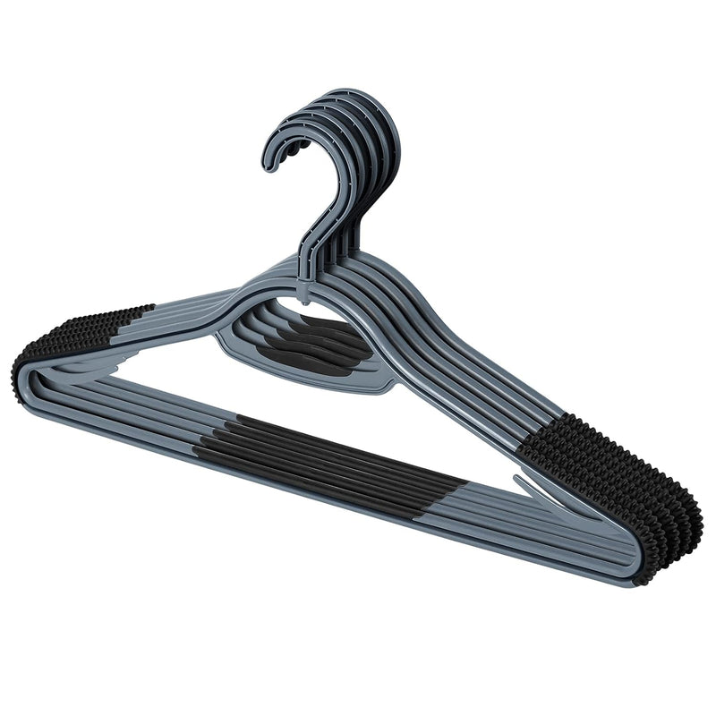 Extra Non Slip Plastic Clothes Hangers 30 Pack, With Sure Grip Rubber, 360 Degre