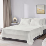 Full Seersucker Comforter Set With Sheets Ivory Bed In A Bag 7-Pieces All Season Bedding Sets With Comforter, Pillow Sham, Flat Sheet, Fitted Sheet, Pillowcase