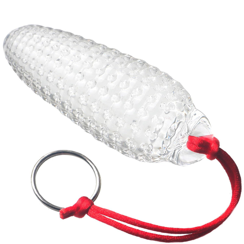 Glass Anal Plug Crystal Butt Plug Anal Sex Toy With Safe Towing Rope Corn Anal Dilator For Gay Lesbian Single Couple Anal Training (L)