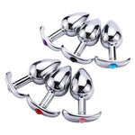 Stainless Steel Anal Plug For Wearing Ship Anchors Pulling Butt Plug G-Point Dilator For Jewel Base Adult Sexual Toy(White,M)