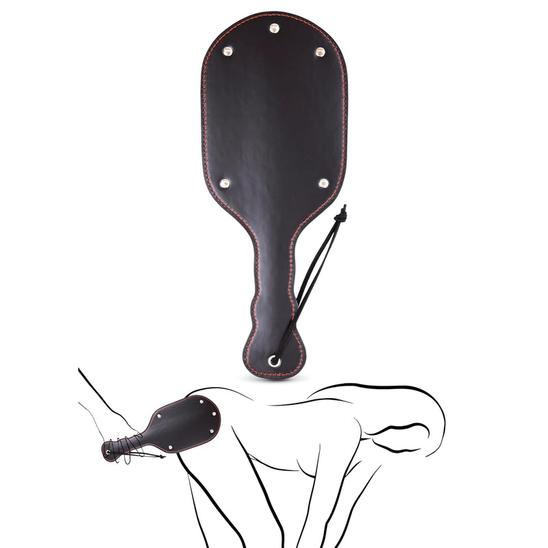 Sex Pu Leather Bdsm Paddle With Comfortable Handle Safety Loop, Spanking Flogger Whip For Couples, Beginners Bondage Roleplay