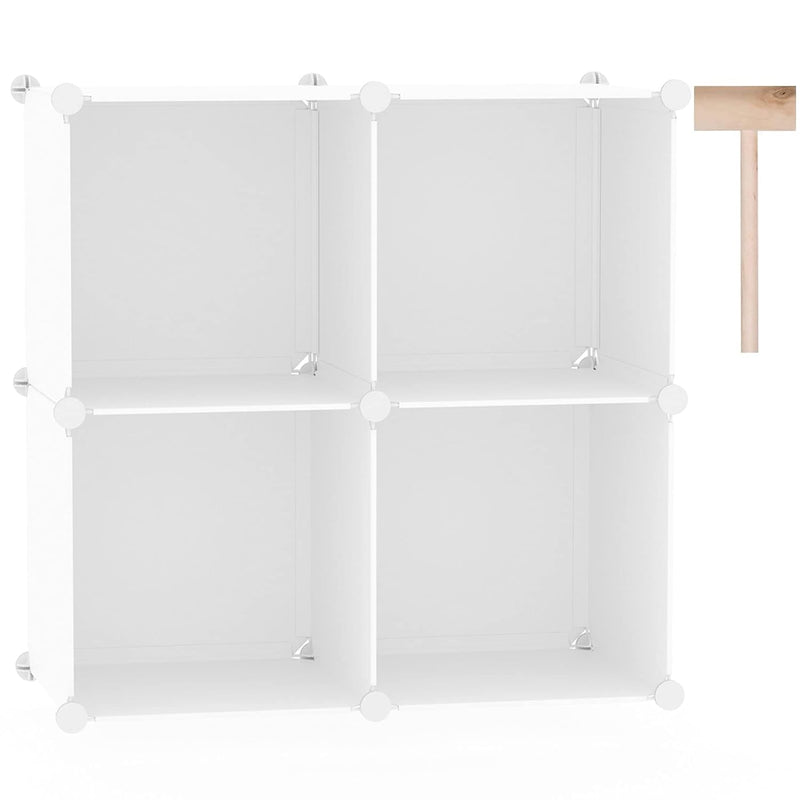 Cube Storage Organizer, 4-Cube Shelves Units, Closet Cabinet, Diy Plastic Modula