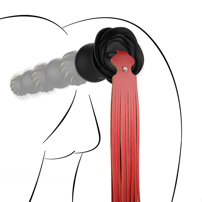 Unique Experience! Anal Beads Vibrator, Anal Butt Plug With Premium Soft Leather Silicone Bdsm Female Domination Adult Sex Toys, Vibrator Beads Whip 2 In 1 For Mutual Pleasure Women Couple