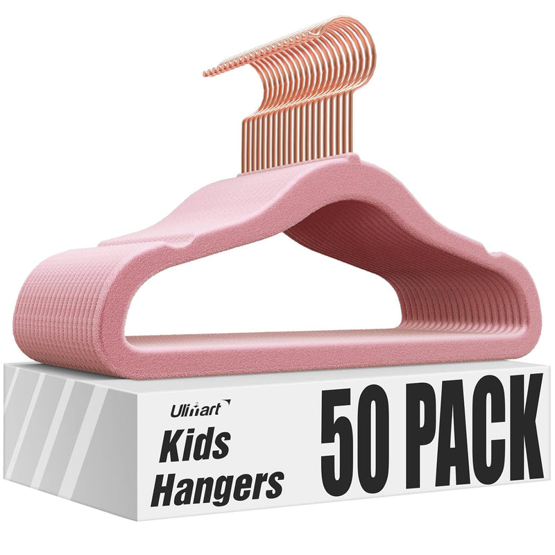 Kids Hangers - 14 Inch 50 Pack - Kids Velvet Hangers Ideal For Everyday Standard