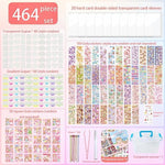 464 Pcs Guka Laser Sticker Set Combination, Various Shapes of Gupan Material Bags for Girls to DIY