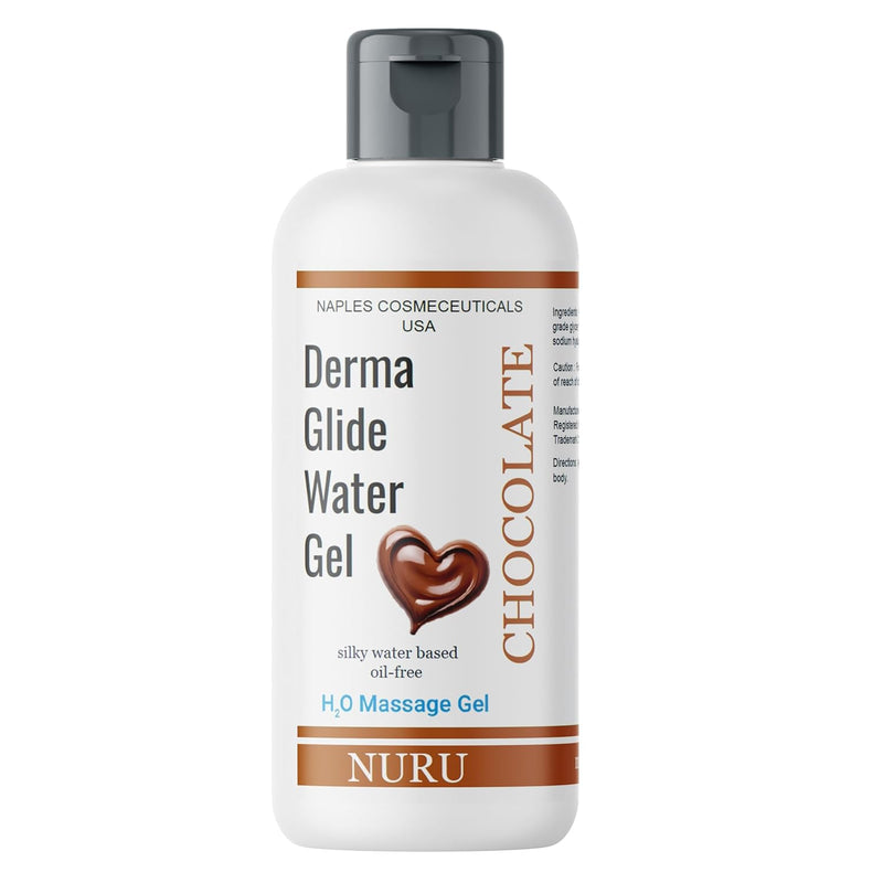 Nuru Massage Therapy Gel For Date Night Kissable Water Based Oil Free Non-Staining Non-Sticky Super Gliding All Natural (Chocolate)