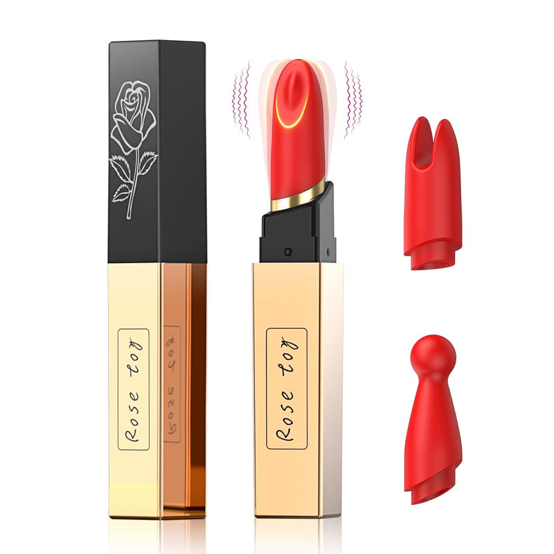 Lipstick Bullet Vibrator Adult Sex Toys, 10 Powerful Vibrations, Mini For Clitoral Stimulation, Rechargeable & Discreet Electric Massagers, Waterproof Portable Rose Toys Women Couples