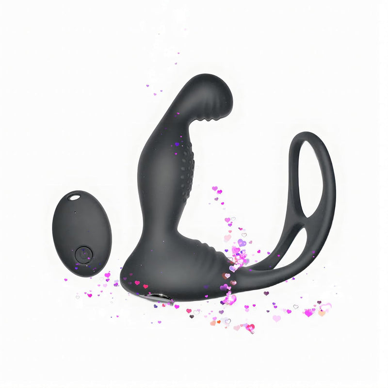 Anal Sphincter Prostate Massager With 2 Vibration Tap Rings, Adult Products With 10 Vibration Modes And Remote Control, Male Sex Toys And Couple Pleasure Products