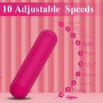 Upgraded Massager 10 Modes Quiet Massage Stick Tool, Handheld Travel Pocket Portable Cordless Soft Toy (Pink)