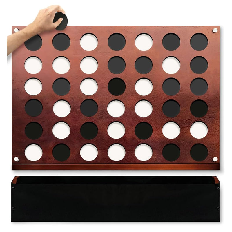 SWOOC Games - Wall Mounted Giant 4 in A Row - 60% Quieter - Jumbo Size Wall