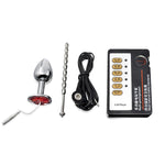Adult Sex Toys With Dilator Urethra Sounds Electro Shock Anal Plug Stimulation Chastity Devices Metal Penis Plug Set With Host Adult Butt Bdsm Bondage Sex Toy For Men (S)