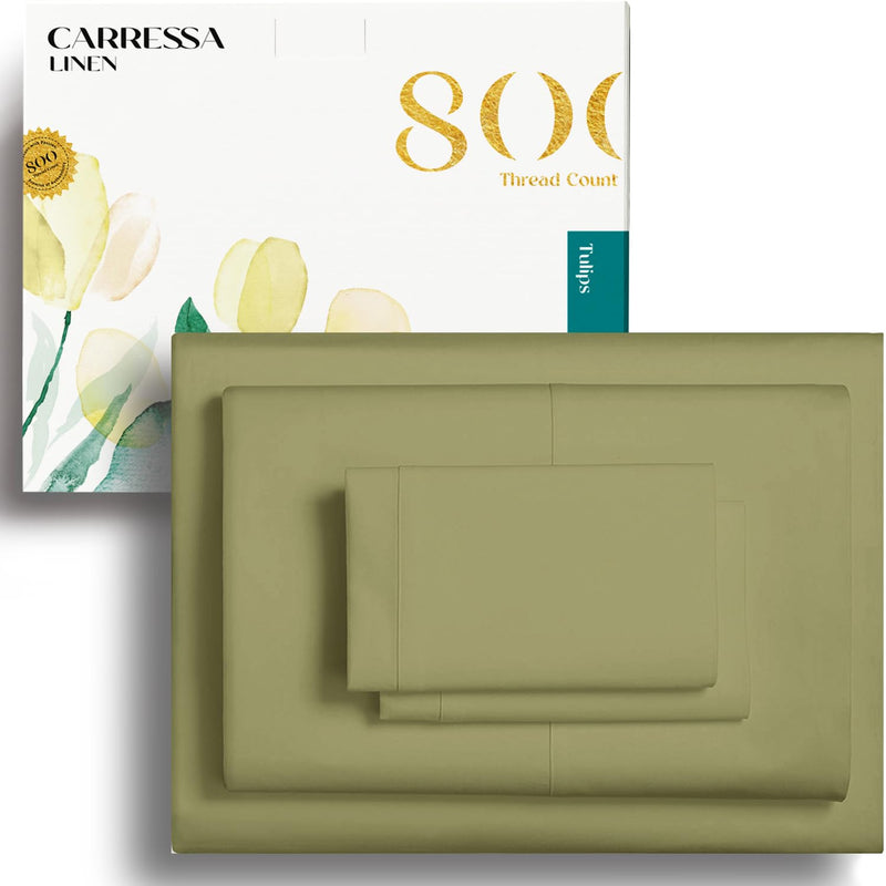 800 Thread Count Long Staple Soft Egyptian Cotton Sheet Set, 4 Piece Set, Cali