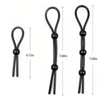 3Pcs Adjustable Cock Ring Set Male Rings Basic Penis Ring Sex Toys, Silicone Male Cock Ties String With Adjustable Beads Longer Harder Stronger Erection Sex Products (Black)