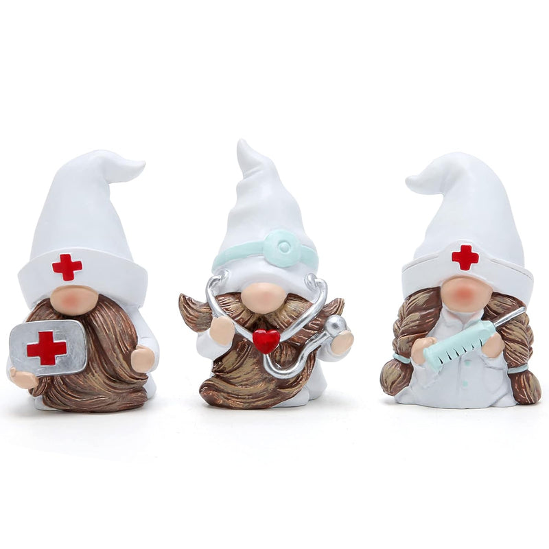 3 Pcs Doctor Home Gnome Figurines Decorations Doctor Gnomes Ornaments Scandina