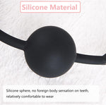 Adjustable Leather Ball Gag – Soft Silicone Mouth Restraint for BDSM & Bondage Play