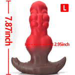 Anal Plug With Big Knot Butt Plug With Safe T-Base Mixed-Color Silicone Prostate Massager Monster Dilator Sex Toy For Women Men Masturbation (L)