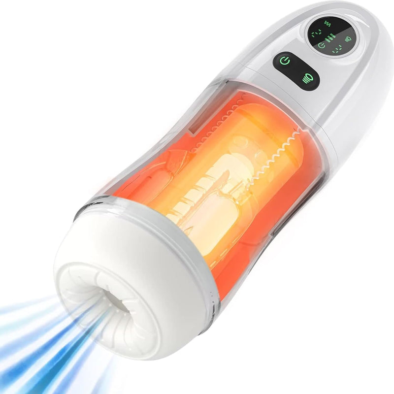 Automatic Male Masturbator Sex Toys For Men - Male Masturbators Cup With 4 Suction & 9 Vibration For Penis Stimulation Electric Pocket Pussy Men Stroker Adult Sex Toys Blowjob Toy (White)