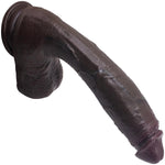 13 Inch Huge Brown Lifelike Dildo, Soft Thick Liquid Silicone With Strong Suction Cup Feels Like Skin, Realistic Big Dildos Sex Toy For Couples, Men, Women Play