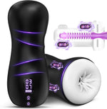 Dual Motor Male Masturbator with 100 Custom Modes, Textured Silicone Sleeve & LED Display