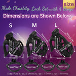 Chastity Cage Male Sex Toys With 4 Curved Rings And 2 Keys Breathable Hollow Chastity Device Lock Sm Fetish Toy For Man Penis Training (Black,S)