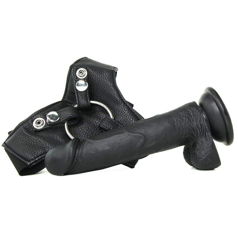 Realistic 8" Strap-On Dildo With Harness And Lube 1Oz - Harness