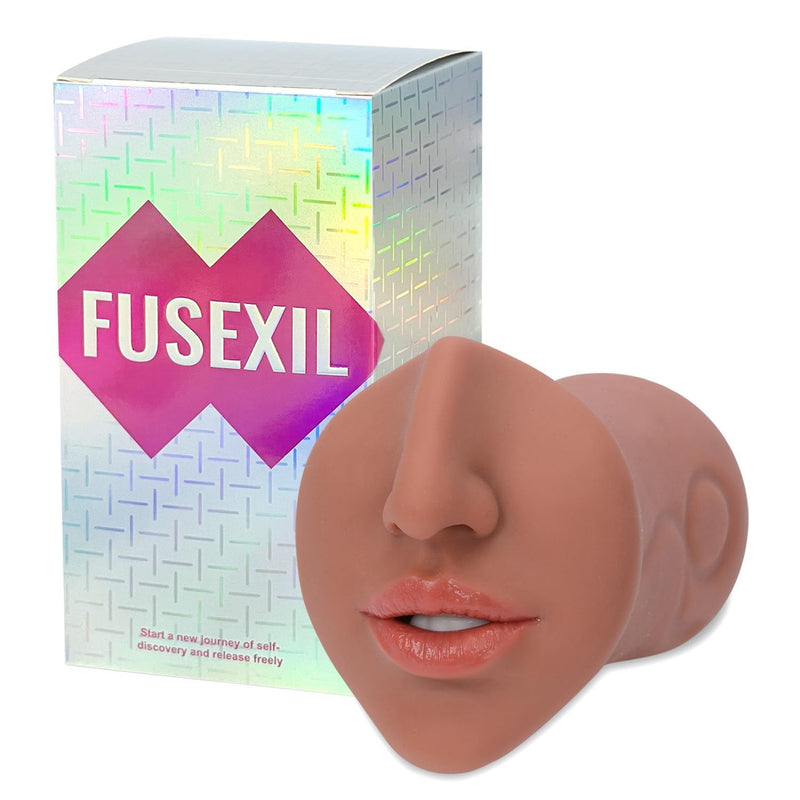 Male Masturbators Adult Sex Toys With Realistic Textured Blowjob Stroker Sleeve For Men Real Mouth Deep Throat Oral Sex For Man Masturbation Pleasure(Brown)