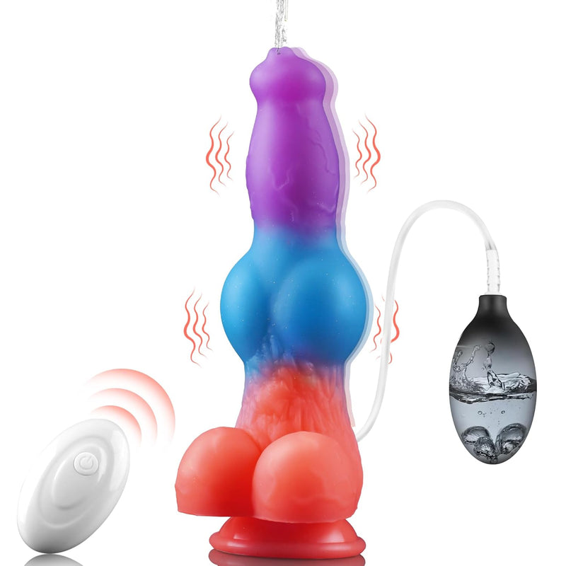 Vibrating Monster Dildo Fantasy Squirting Dildo Knot Dragon Dildo Ejaculating Toy - 9.53" 3In1 Dog Dildo Animal Ejaculating Dildo With 10 Modes, Alien Dildo Huge Horse Dildo, Adult Toys For Women Men