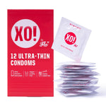 Xo! Ultra-Thin Righteous Rubber Condoms, Peta-Certified Vegan, Fairly-Traded Natural Latex, Well-Lubricated, Cruelty Free, Parabens & Glycerin Free, 12-Count