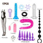 G Spot Dildo Vibrator Anal Plug Beginner Set 17 Pcs Butt Plugs Sex Toy Training Kit- G Spot For Beginner Adult Unisex Women And Men Couple