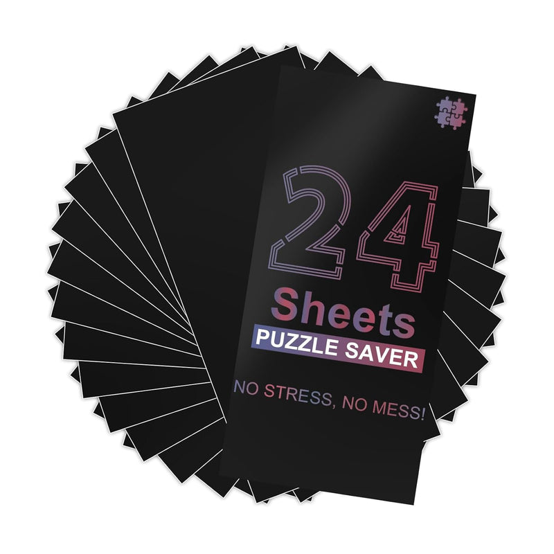 Puzzle Glue Sheets For 4 X 1000 Puzzles, 24 Sheets Black Puzzle Saver, Peel An