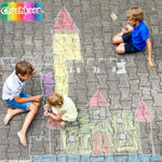 120 Pack Jumbo Sidewalk Chalk, 10 Neon Colors, Washable Outdoor Art for Kids