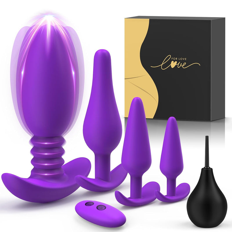 5 PCS Vibrating Butt Plug Set Prostate Massager &amp; 10 Vibration Modes