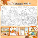 Giant Autumn Coloring Tablecloth for Kids - Fall Season Poster