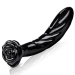 Glass Dildo Glass Butt Plug - Anal Plug Adult Toys For Men Women With Rose Base, Black Glass Anal Dildo For Temperature Play, Prostate & Anal Training, Anal Sex Toys For Couples, Gay & Bdsm Lovers