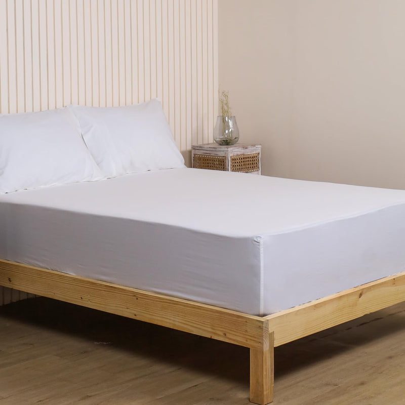 100% Organic Percale Cotton Fitted Sheet Full Size, Deep Pocket Fitted Sheet S