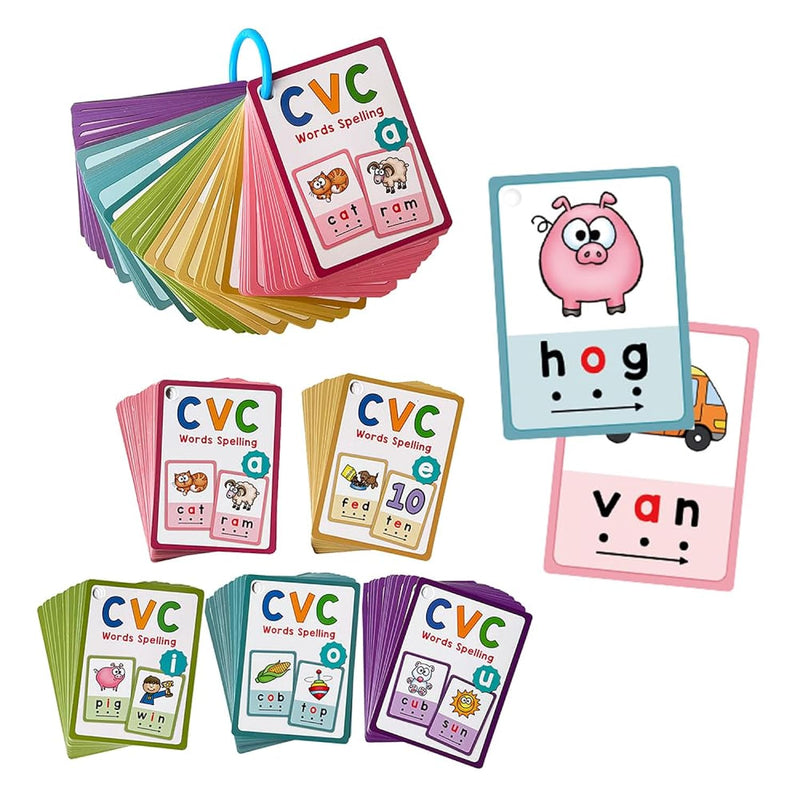 Montessori Cvc Words Flashcards Short Vowel Reading Letters Sorting Spellin