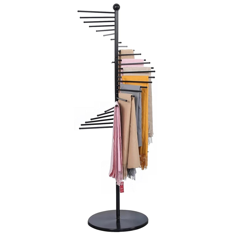 Freestanding Metal Scarf Holder Display Rack With Spiral Design, Belt Shawl Hang