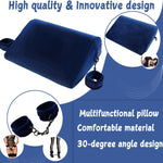 Adjustable Foam Position Pillow with Restraints – Support Cushion for Couples (Blue)