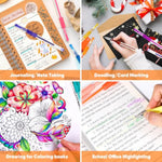Gel Pens for Coloring Books, 36 Vibrant Colors Glitter Pens with 40% More Ink