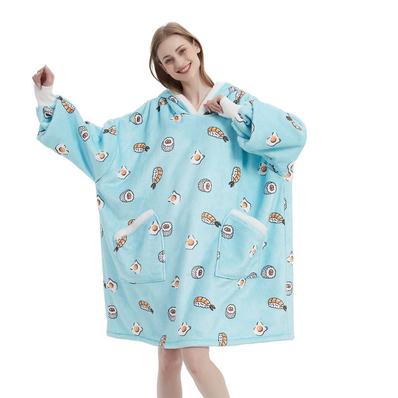 Oversized Wearable Blanket Hoodie For Women Men | Hooded Sherpa Blanket Sweats