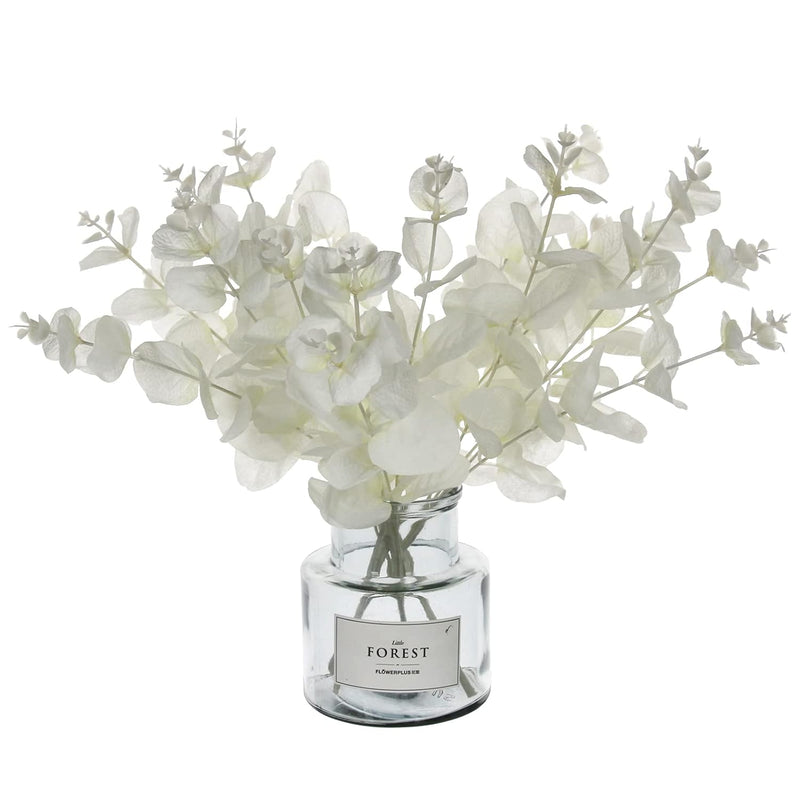5 Pcs Artificial Eucalyptus Branches Real Touch Leaf Stem White Faux Eucalyptu