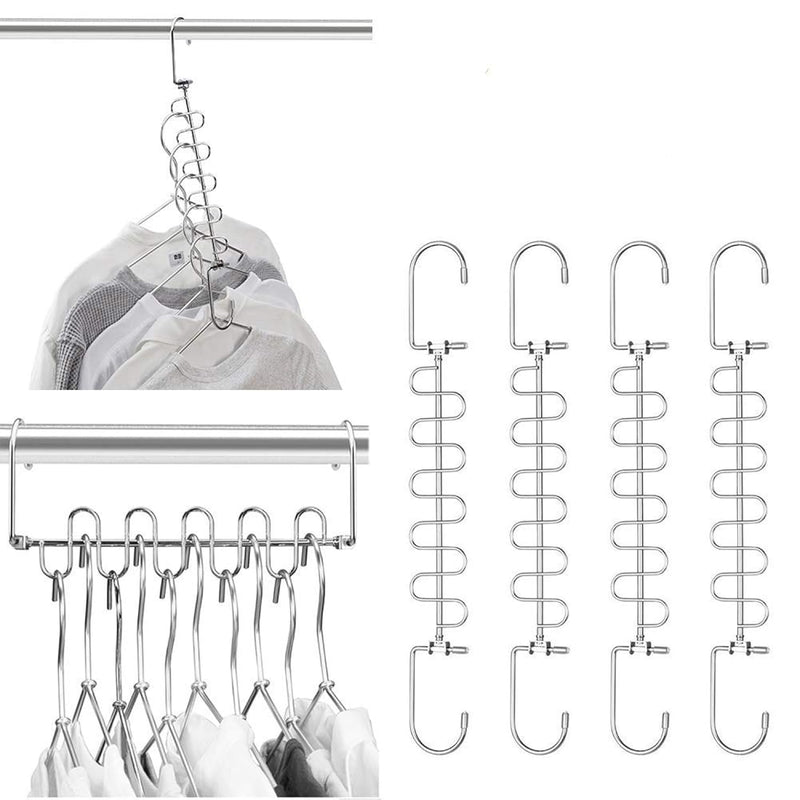Space Saving Hangers Magic Cloth Hanger Metal Closet Organizer For Closet Wardro