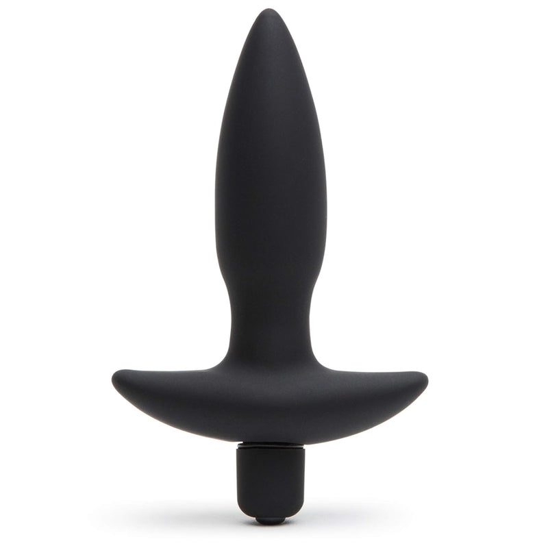 Butt Tingler Vibrating Butt Plug - 3.5 Inch Silicone Anal Plug - Beginner Friendly With Flared Base - 7 Vibration Modes & 3 Speeds - Waterproof - Black