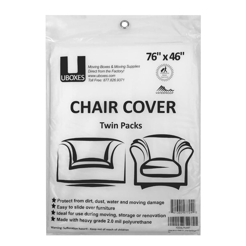 Set Of 2 (72X46) Chair Covers 2 Mil Heavy Duty Polyethylene To Protect Items F